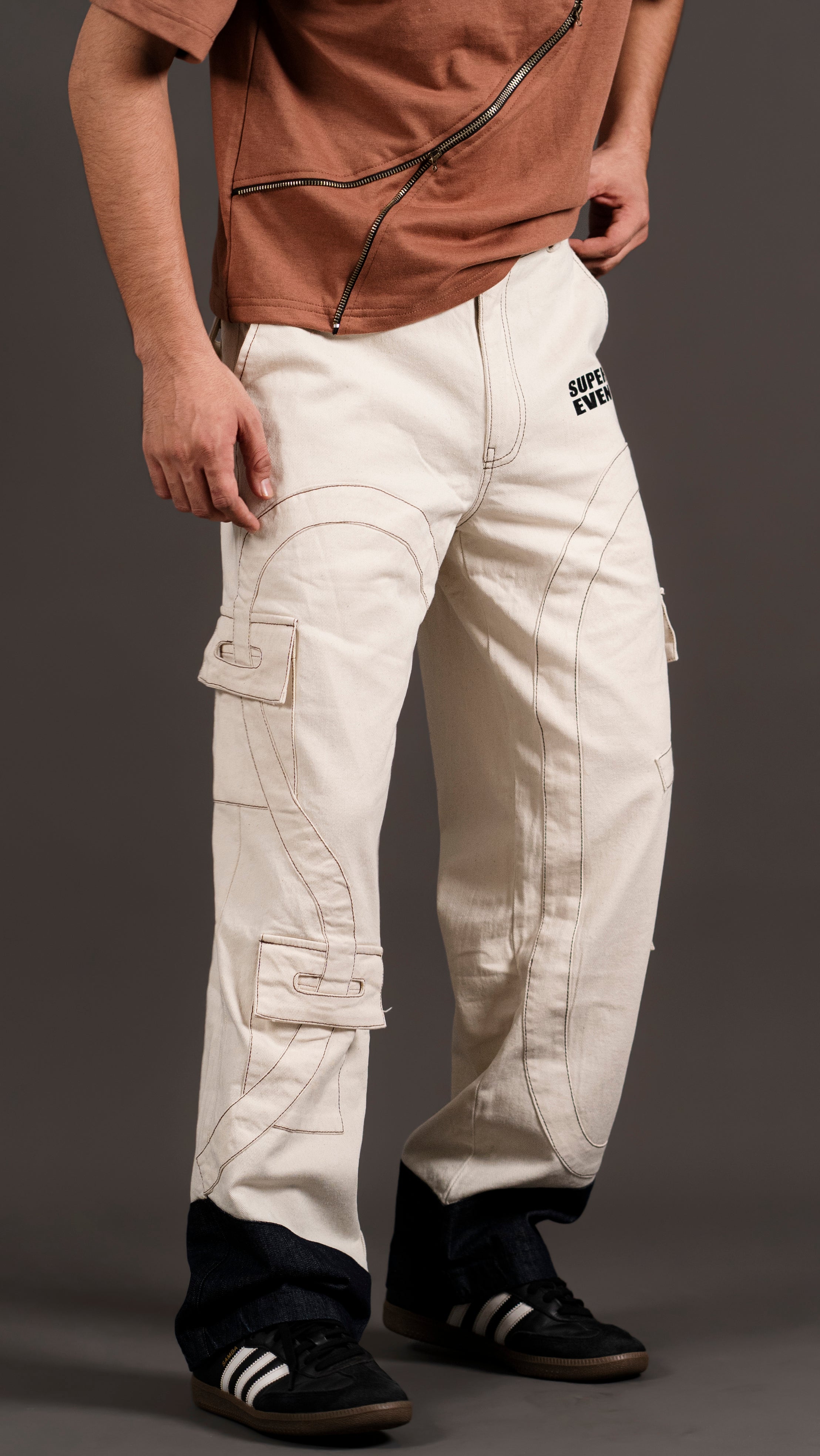 DENIM FLAP SE CARGO PANT/ BEIGE