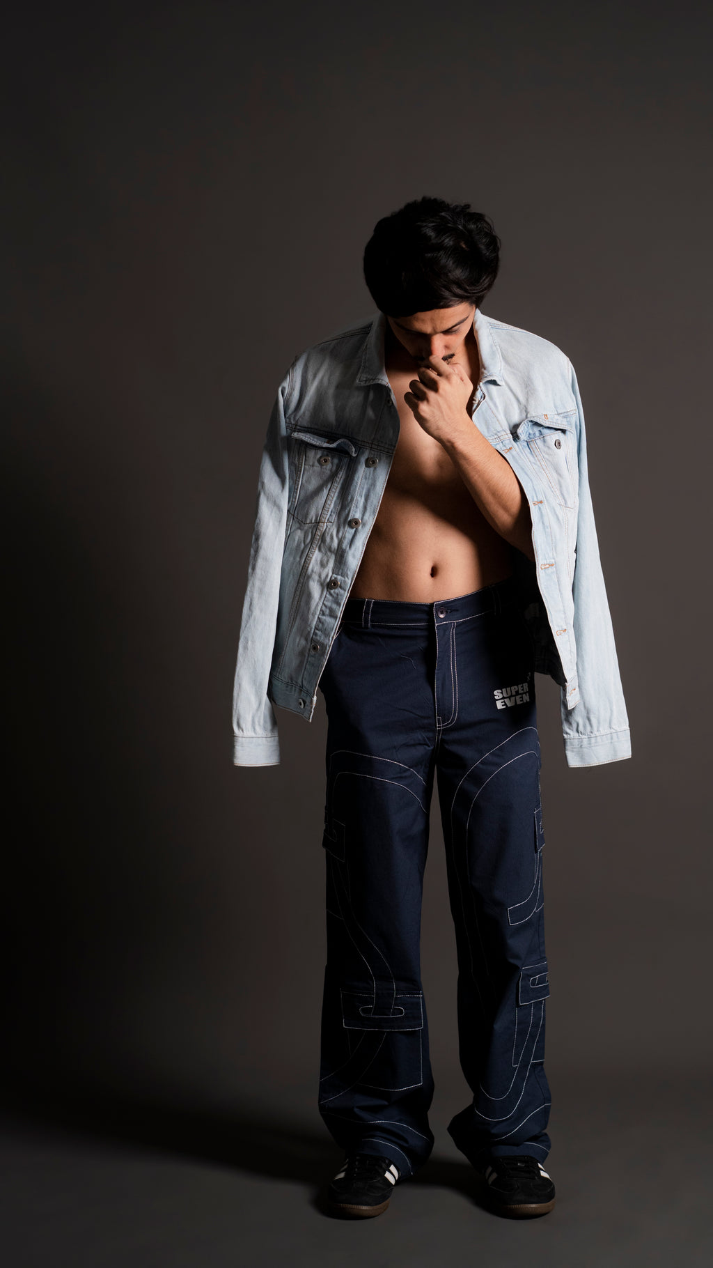STITCHED SE LOGO CARGO PANT/ NAVY BLUE