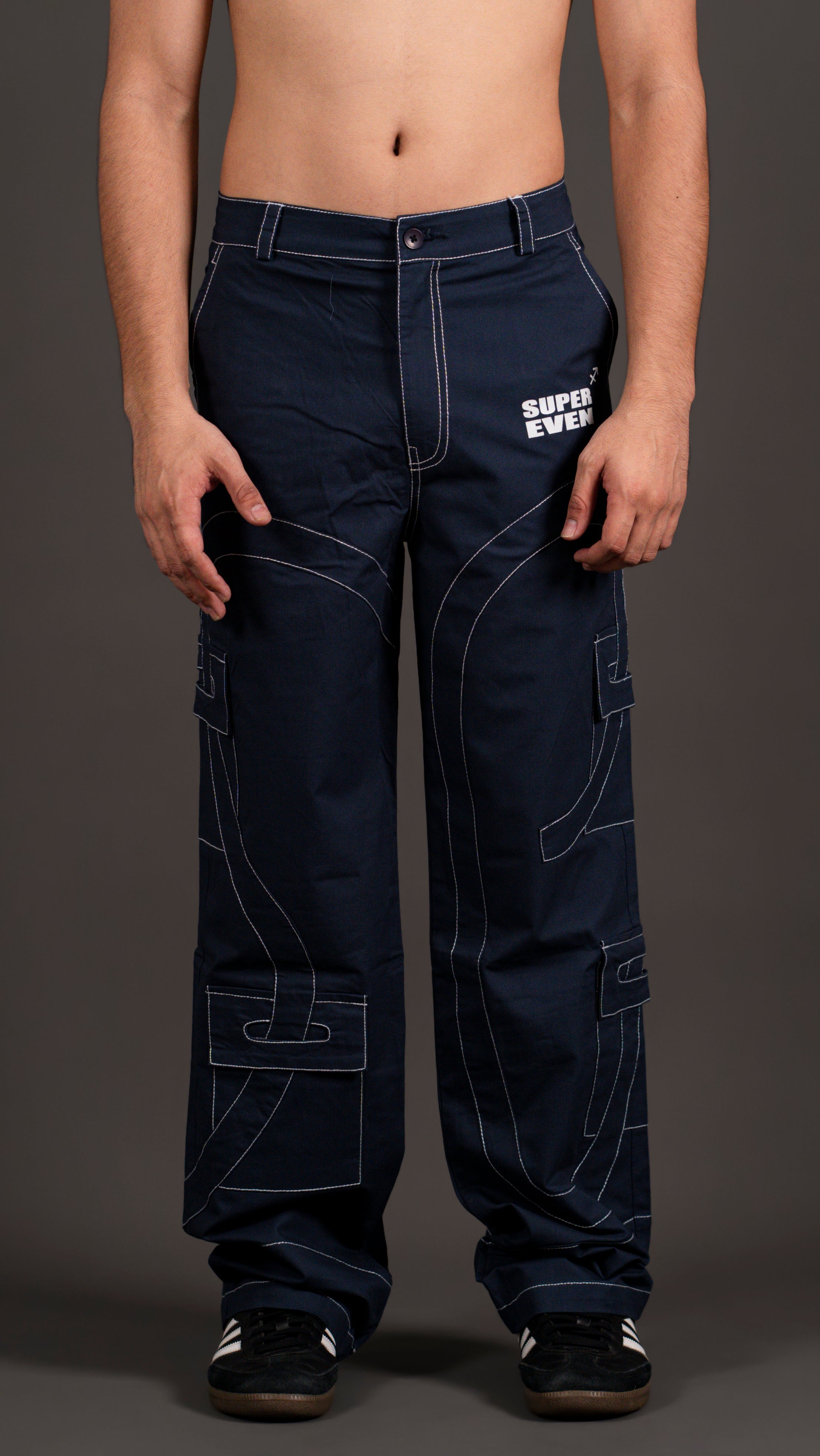STITCHED SE LOGO CARGO PANT/ NAVY BLUE