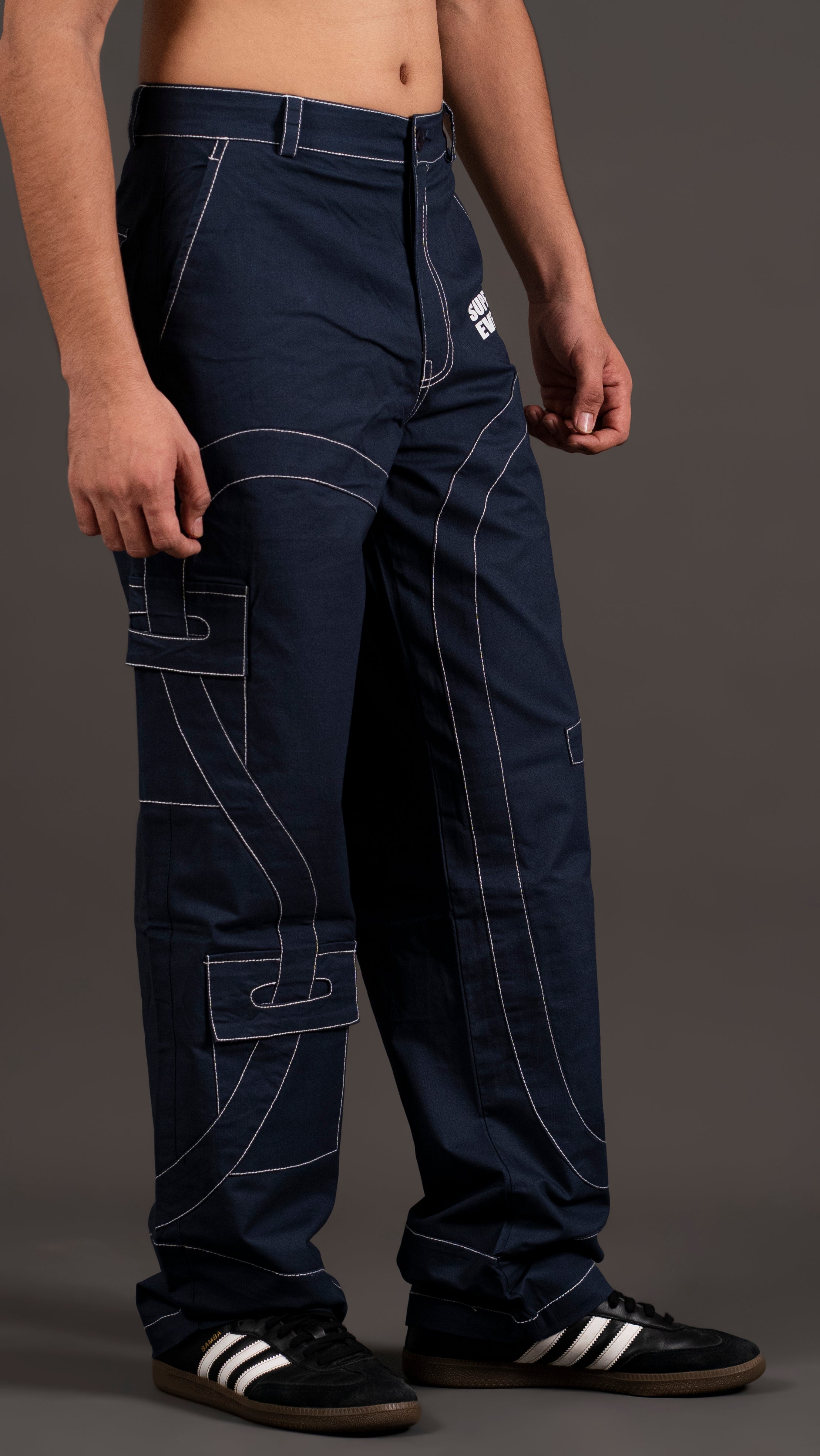 STITCHED SE LOGO CARGO PANT/ NAVY BLUE