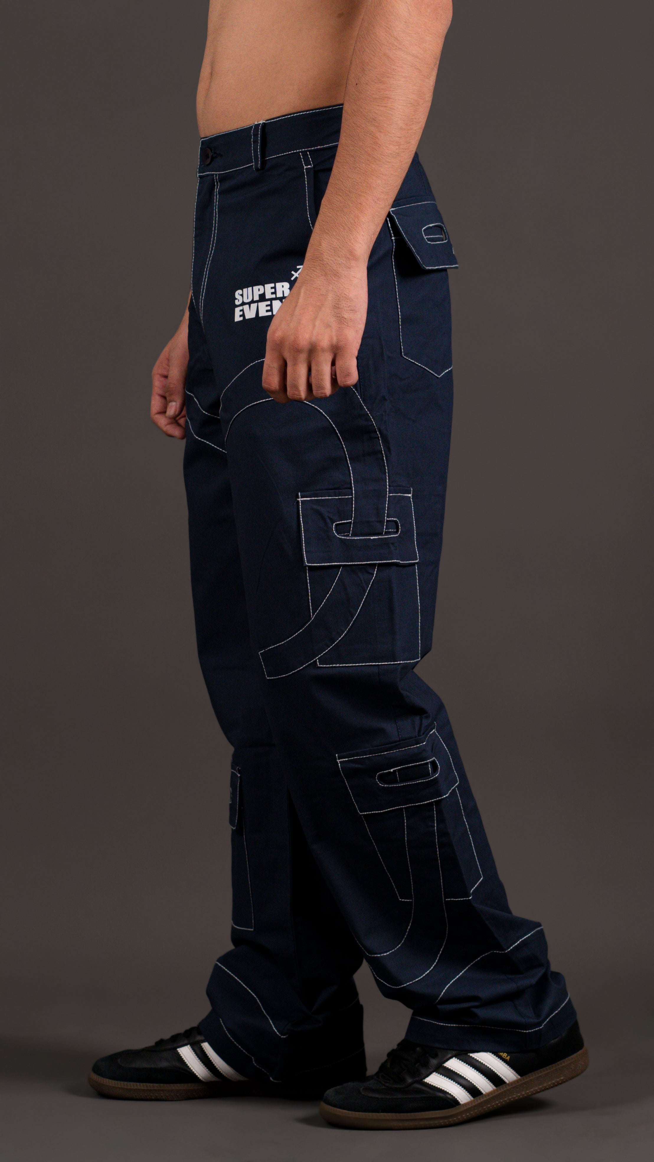 STITCHED SE LOGO CARGO PANT/ NAVY BLUE