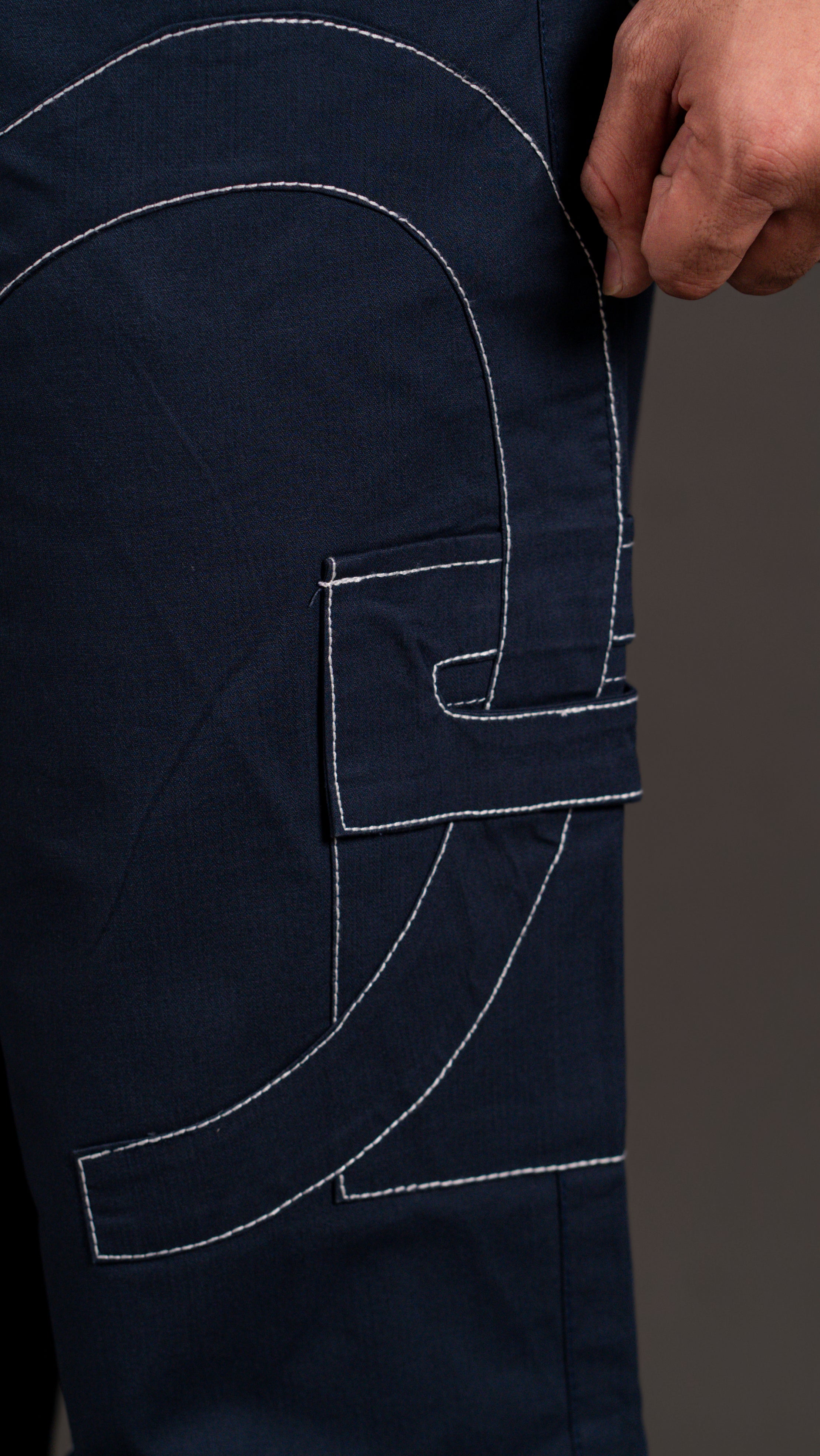 STITCHED SE LOGO CARGO PANT/ NAVY BLUE