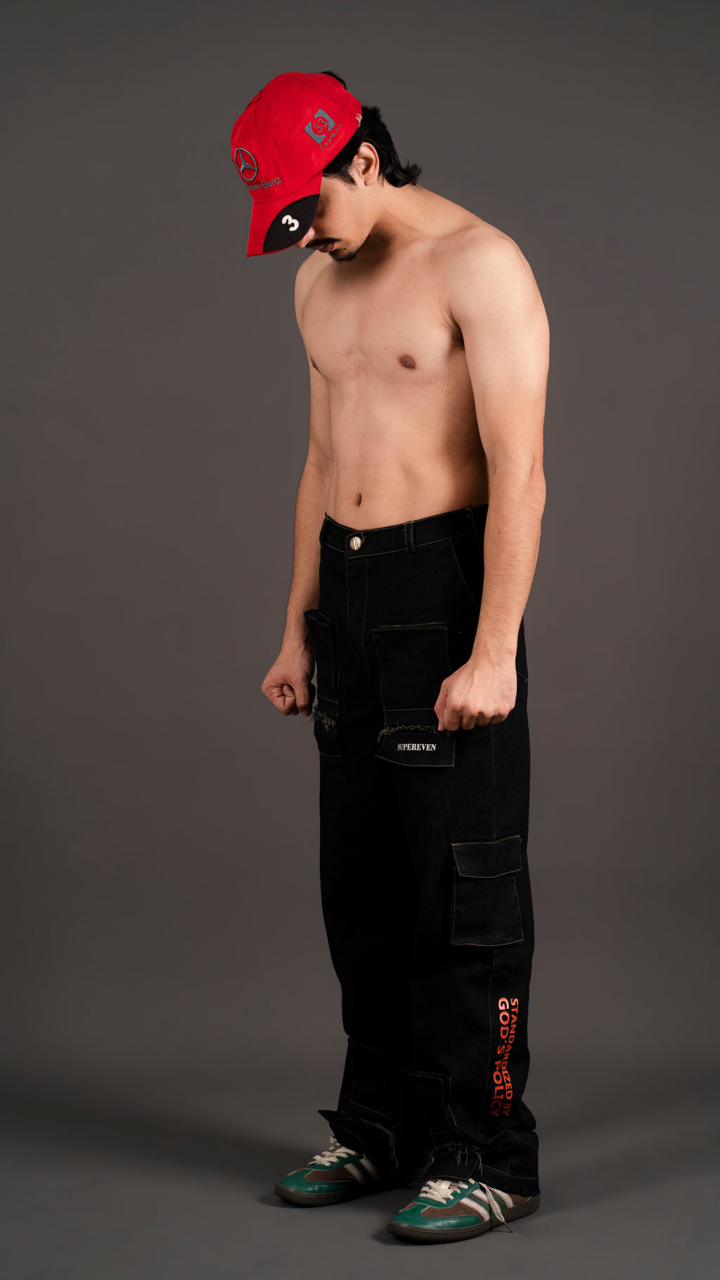 FLIP FLAP POCKET BLACK DENIM CARGO