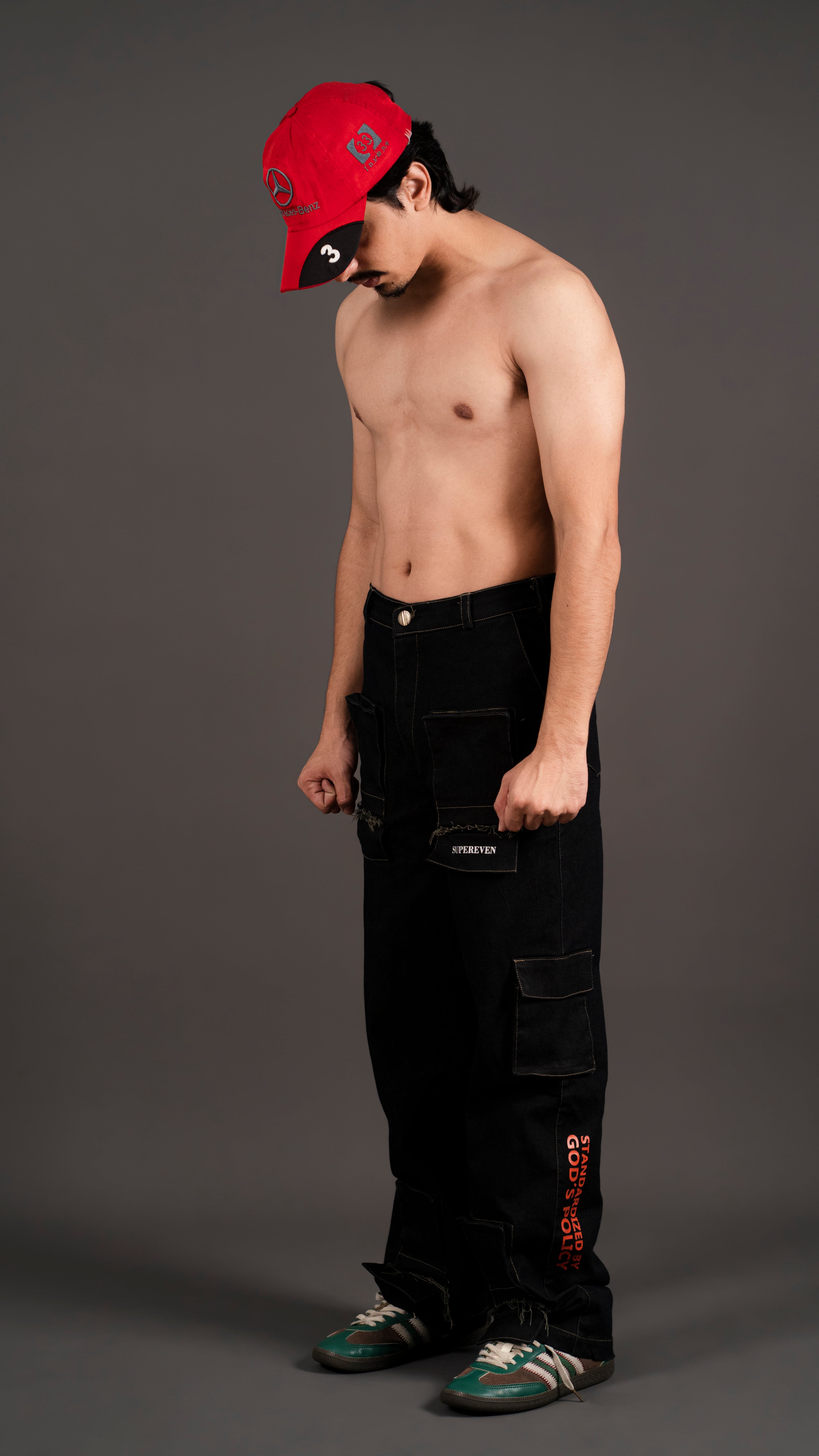 FLIP FLAP POCKET BLACK DENIM CARGO